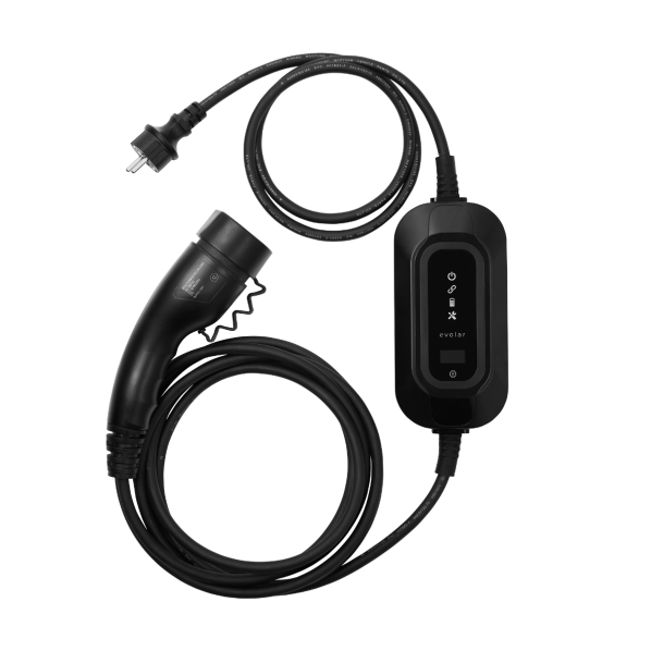 Evolar EV Charger mobiele lader - 1-fase 3,7kW - Type 2 - 5M kabel - Zwart